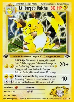 Lt. Surge's Raichu (1st Edition)