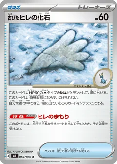 古びたヒレの化石