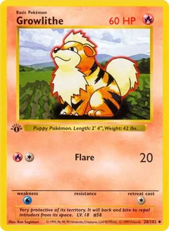 Growlithe 1St Edition 28