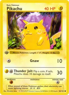 Pikachu 1St Edition 58