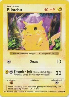 Pikachu Shadowless 58