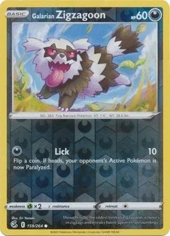 Galarian Zigzagoon Reverse Holo 159