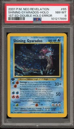 Shining Gyarados 1St Edition Double Holo Error 65