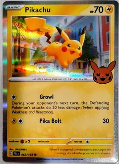 Pikachu Holo 62