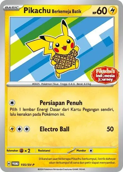 Pikachu Berkemeja Batik 155Sv P
